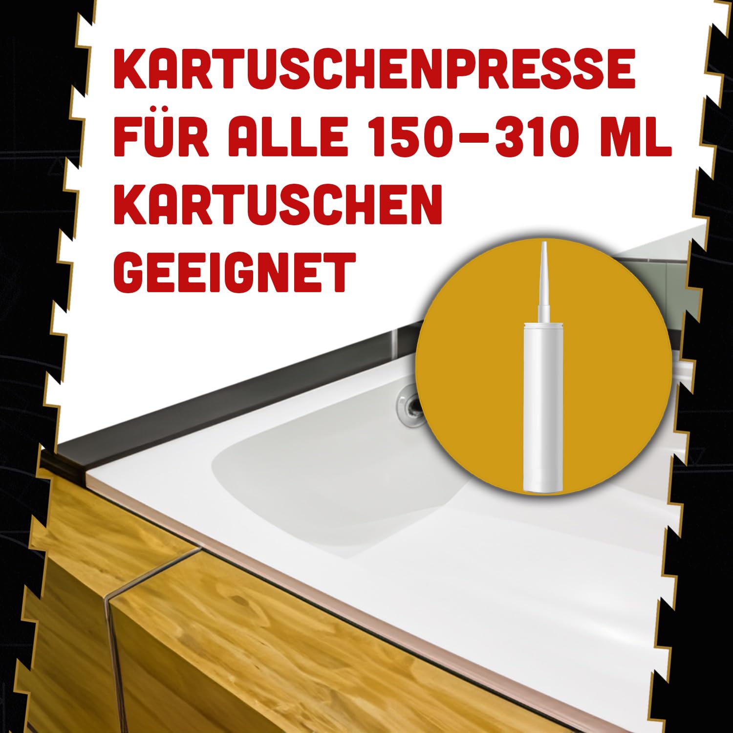 Montagekleber-Set mit 10x 300ml Kartusche, Kartuschenpresse mit 18:1 Übersetzung aus Metall, 2in1 Kartuschenschneider, vielseitig einsetzbar im Innen-Bereich für Metall, Holz, Styropor