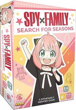 KESS Spy x Family Search for Seasons - Classic Memory & Pairs Game w/ Obstacles, Match Outfit Cards & Avoid Tonitrus Bolts, Family 8+, 2-4 Players