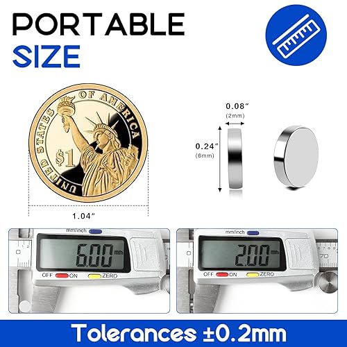 Miniatura 8 de Paquete de 120 imanes pequeños de 0.197 x 0.079 in, imanes de neodimio para manualidades, pizarra blanca, bricolaje