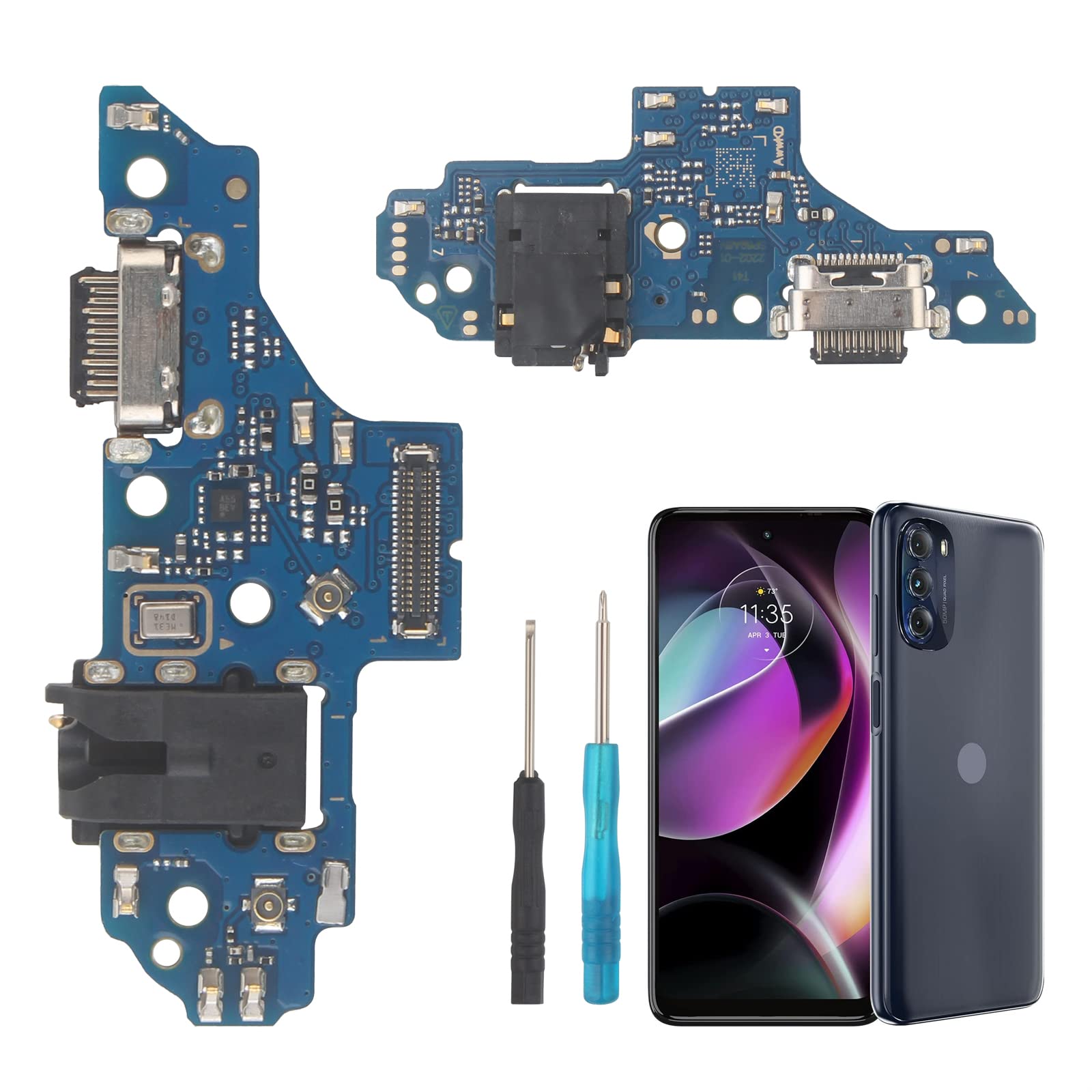 YHXMARSCAN Charging Port Replacement for Motorola Moto G 5G 2022 XT2213 USB Dock Connector Flex Cable Replacement for Moto G 5G 2022 XT2213 with Screwdrivers