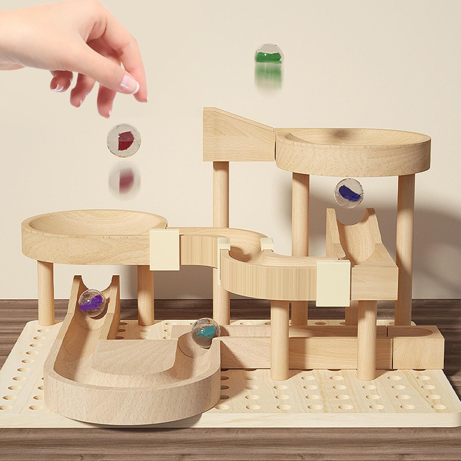 Pista delle biglie in legno, educativo | Puzzle con pista delle biglie e labirinto, giochi per aula, scuola domestica, asilo, compleanno, Natale