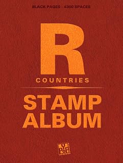 R Countries Stamp Album: With beautiful aesthetic black pages and more than 4300 spaces to sort and display your philately collection. Ideal for beginner adult collectors and kids