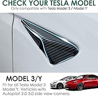 Vista 2 de 2 fundas laterales para cámara compatible con Tesla Modelo 3 (2017-2023) Modelo Y (2019-2022), cubiertas laterales de señal de giro, accesorios
