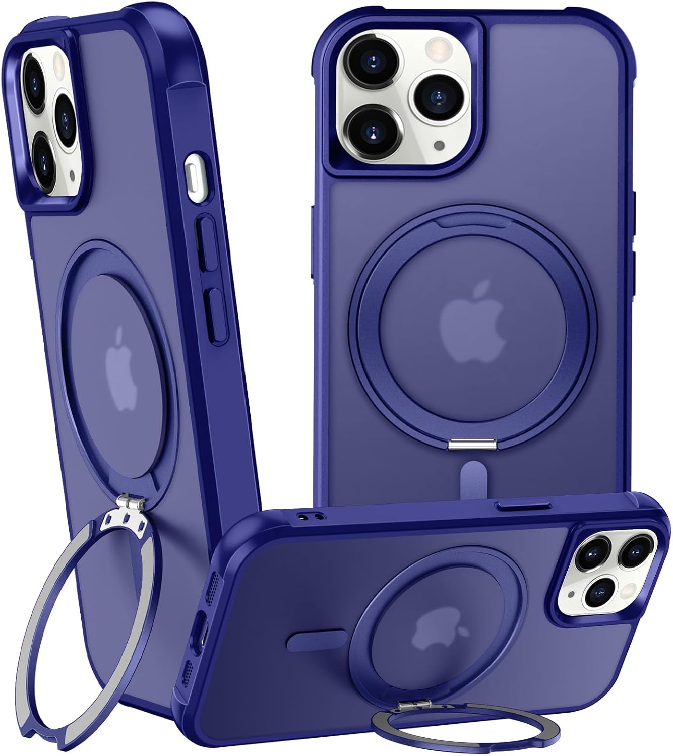 360° Magnetic Swivel Ring for iPhone 11 pro max case, Built-in Metal Stand and Ring Holder, Magsafe Compatible, Military Grade Protection, Shock Resistant - Blue