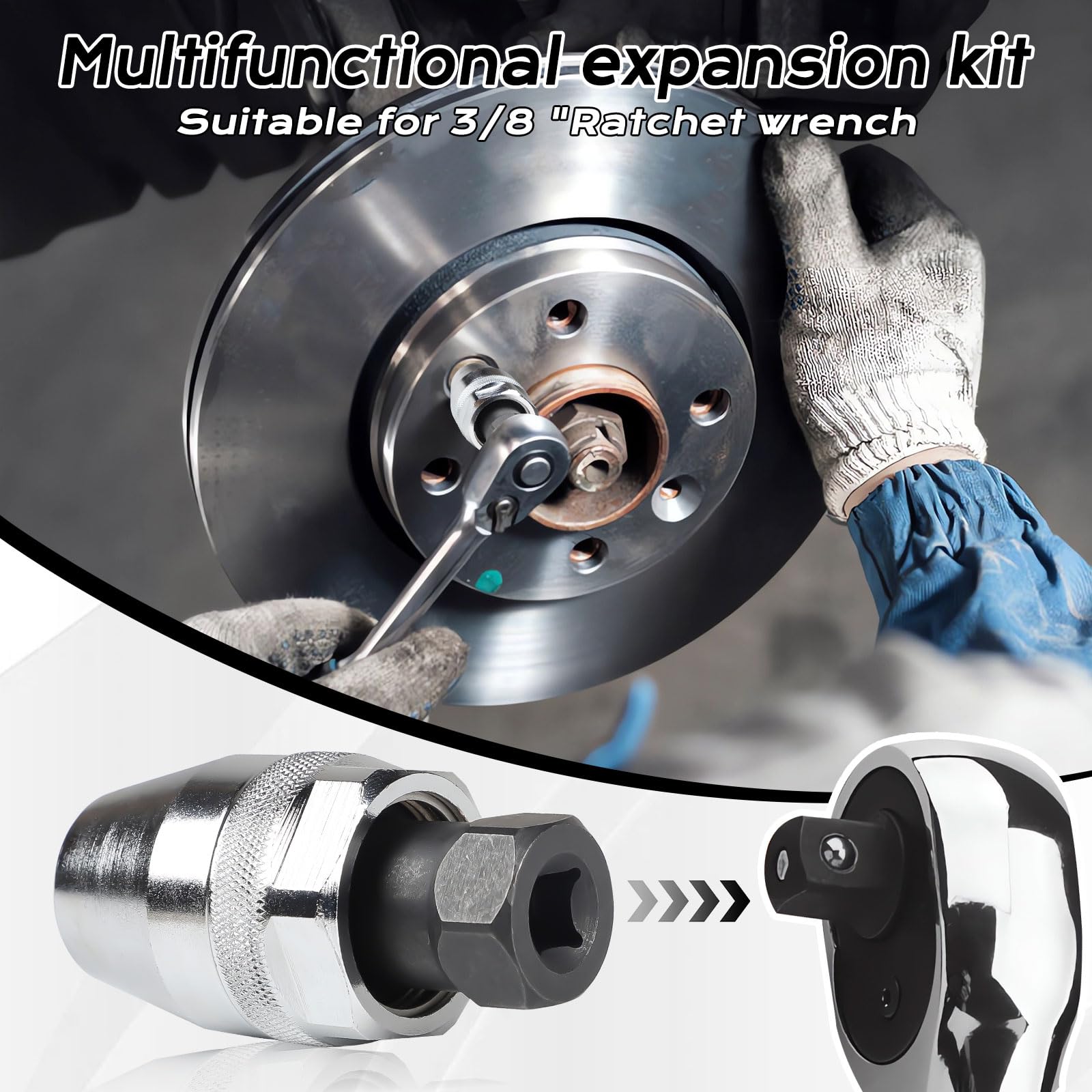 EFUTURETIME Extractor de Pernos, Extractor de Espárragos de 3/8" para Pernos de 6 a 12 mm (1/4" a 1/2"), sin Taladro para Extraer Pernos Oxidados, Pintados, Dañados y Rotos