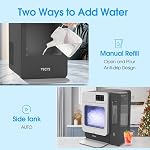 VECYS Nugget Countertop Ice Maker W/Side Tank, 33LBS Daily Ice Making Capacity, Portable Design Nugget Ice Maker Machine with Self-Clean Function, Grey
