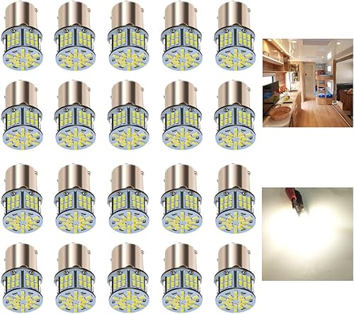 Luces LED Interiores para RV de 12V, 20 Paquetes de Bombillas LED 1141 1156 1003 1073 BA15S 7506 para RV Caravana Remolque Barco Maletero Luces