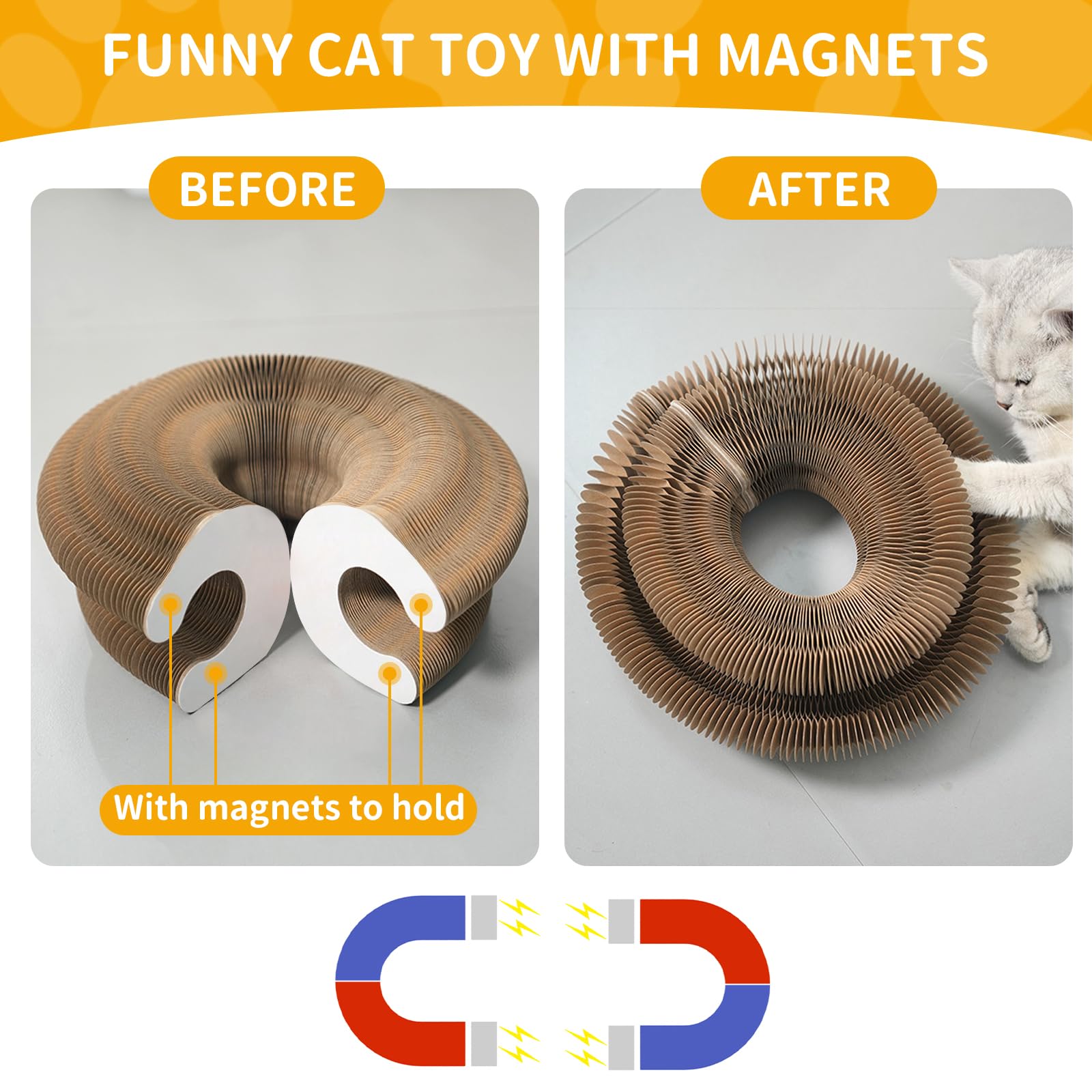 Kitty Kurlz Magic Twist Katzenspielzeug, zusammenklappbares und doppelseitiges Unendlichkeits-Design, Kätzchen-Kratzpad, umweltfreundlicher Karton, langlebiges, interaktives Spielspielzeug für