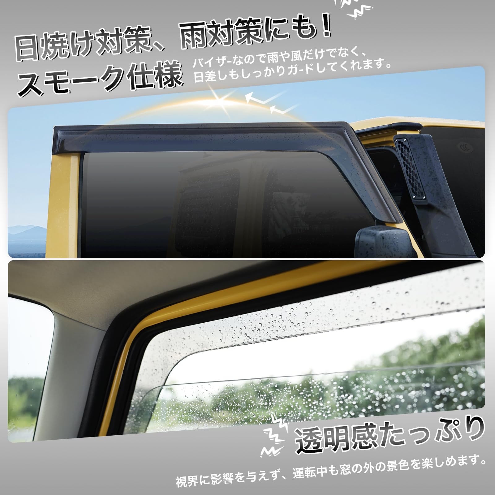 Amazon | AMWMORV 新型 ジムニーJB64 サイドバイザー ドアバイザー 2枚