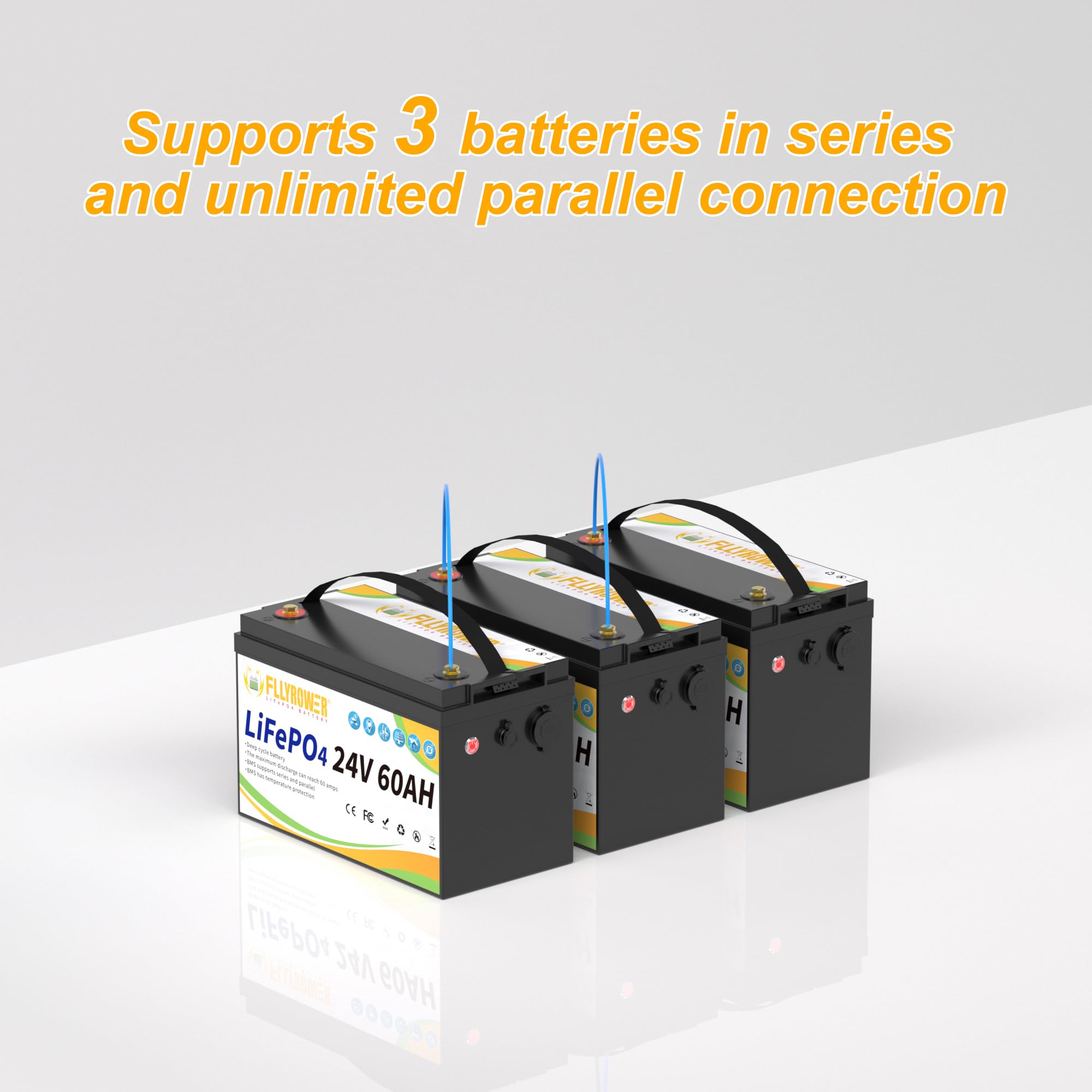 Amazon.com: FLLYROWER 24V Lithium Battery 60AH With BMS and