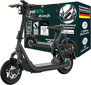 Egret GTs Bis 45 km/h mit Sitz -bis 150Kg & 100Km Reichweite - Klappbar - Schnellwechsel-Akkusystem