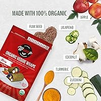 Vista 3 de WrawP Mini envolturas orgánicas para verduras PICANTE (2 unidades) ESTABLES EN ESTANTE, todo natural, sin gluten, paleo, vegano crudo. Perfecto