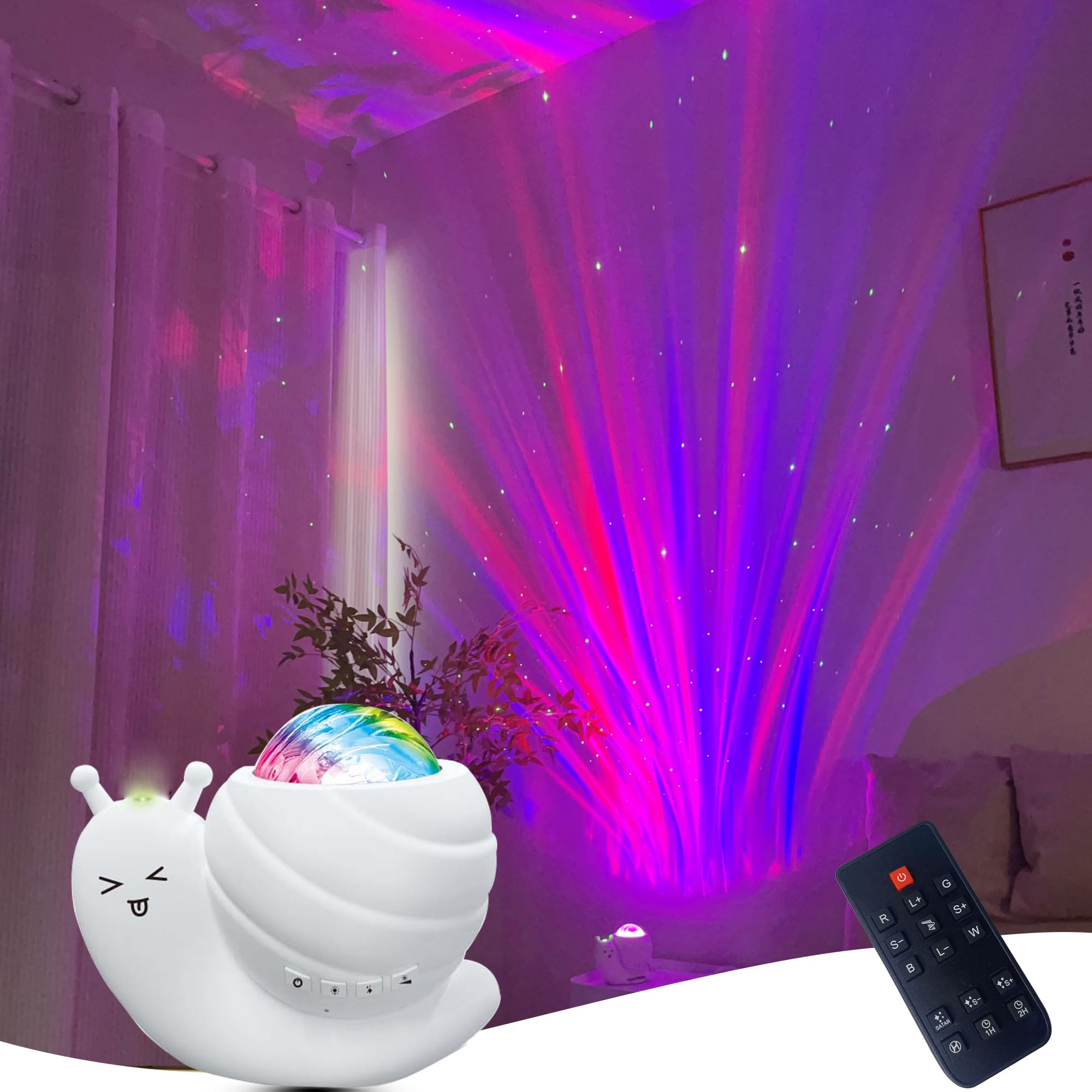 Star Projector Galaxy Light with Remote,Northern Lights for Kids,Snails Galaxy Projector,Room Decor, Gifts for Christmas, Valentine's Day, Birthdays