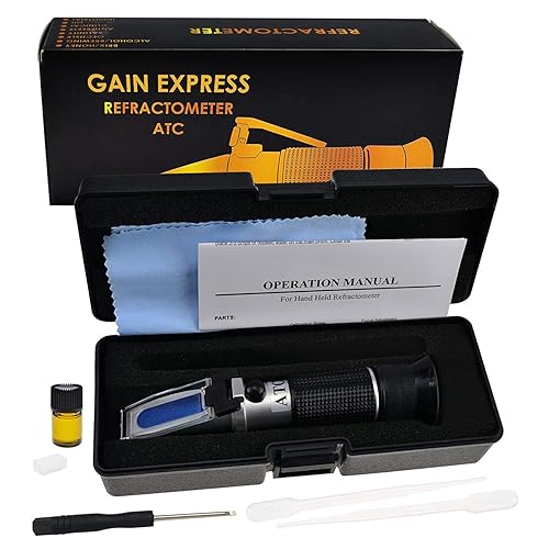 Miniatura 2 de 3 en 1 refractómetro de miel Brix/humedad/Baume Tester Meter ATC, Tri-Scale 58-90%/12-27%/38-43Be', nivel de contenido de agua de azúcar, jarabe de