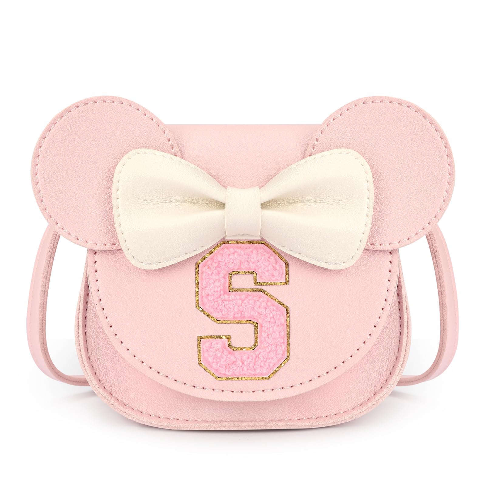 mibasies Toddler Purse for Girls Age 3-8, Pink Letter S Toy Birthday Gift