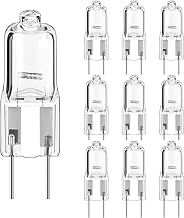 GY6.35 Halogen Bulb, 10Pcs GY6.35 Halogen Light Bulbs 2 Pin 50W 12V, Clear Capsule Light Bulb, Dimmable 2700K Warm White T3 Bi-Pin Bulbs for Under Cabinet Lights, Track Lighting, Landscape
