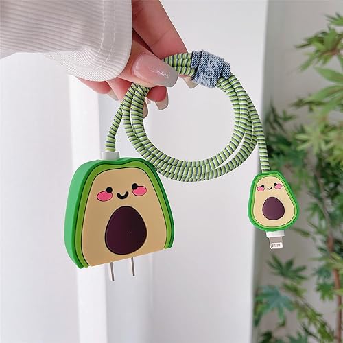 Miniatura 7 de Bonita funda protectora 3D para cargador con diseño de caricaturas, compatible con adaptador de corriente USB-C de 20 W de Apple y cable Lightning,