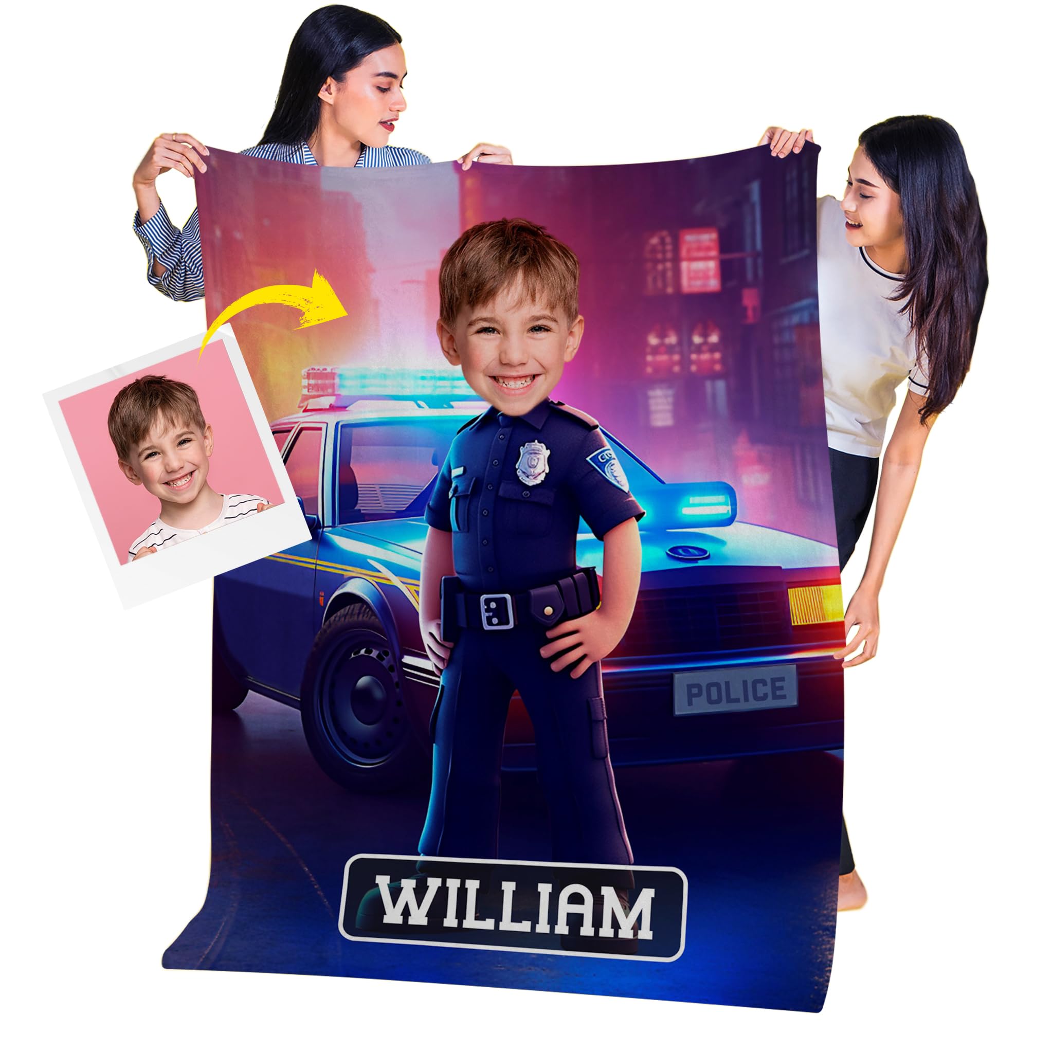 Factory4me Custom Blankets with Photos, Custom Gift Ideas for Teen Boys, 50 x 60 Throw Blankets Personalized with Your Face, Gifts for Kids Who Love