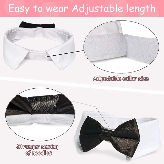 Foto 3 de 6 de RELKLYU 2 Piezas de Corbata de Lazo para Perros, Accesorios Creativos y Divertidos para Mascotas