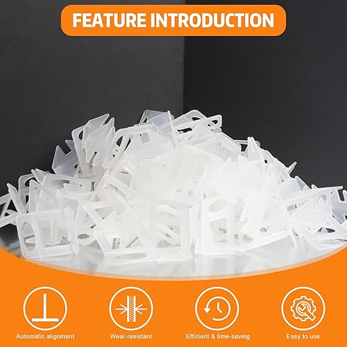 Miniatura 9 de DGSL Clips para sistema de nivelación de azulejos, 500 piezas de espaciadores niveladores de azulejos, sistema de nivelación de azulejos