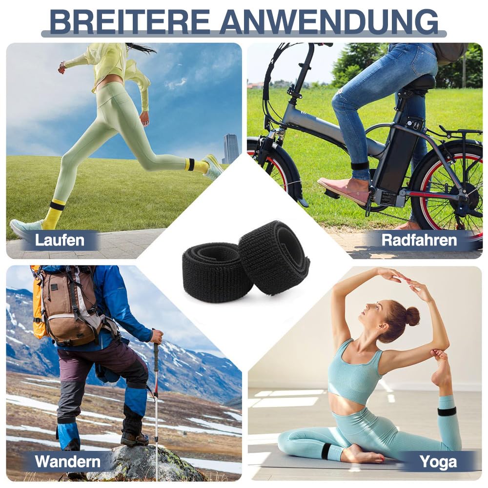 2 Fahrrad-Hosenklammern – Wasserdicht & Abriebfest, Verstellbar Mit Gummizug & Klettverschluss – Für Radfahren, Wandern & Camping