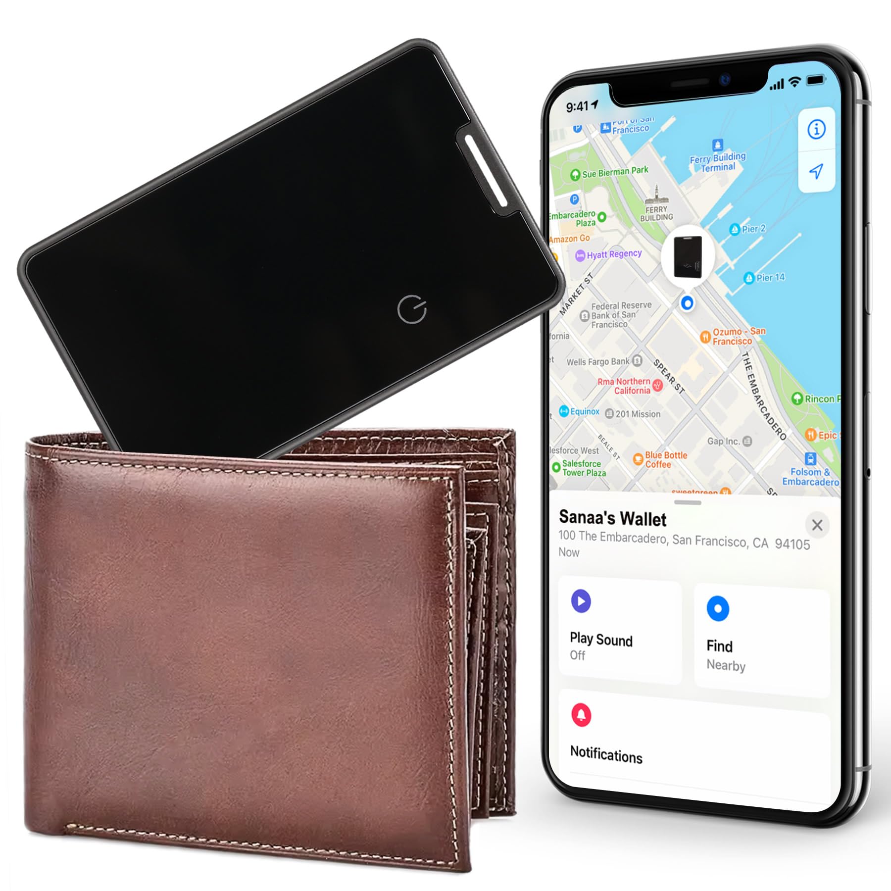 Olycism Localizzatore Bluetooth Per IOS (Solo Apple), Tracker Per Portafogli E Chiavi, Batteria Ricaricabile, IPX8, 98 Piedi - copertina
