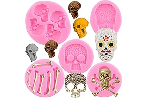 Zixiang Skull Molds for Chocolate - 5-Pack Halloween Skull Silicone Molds for Spooky Sweet Treats