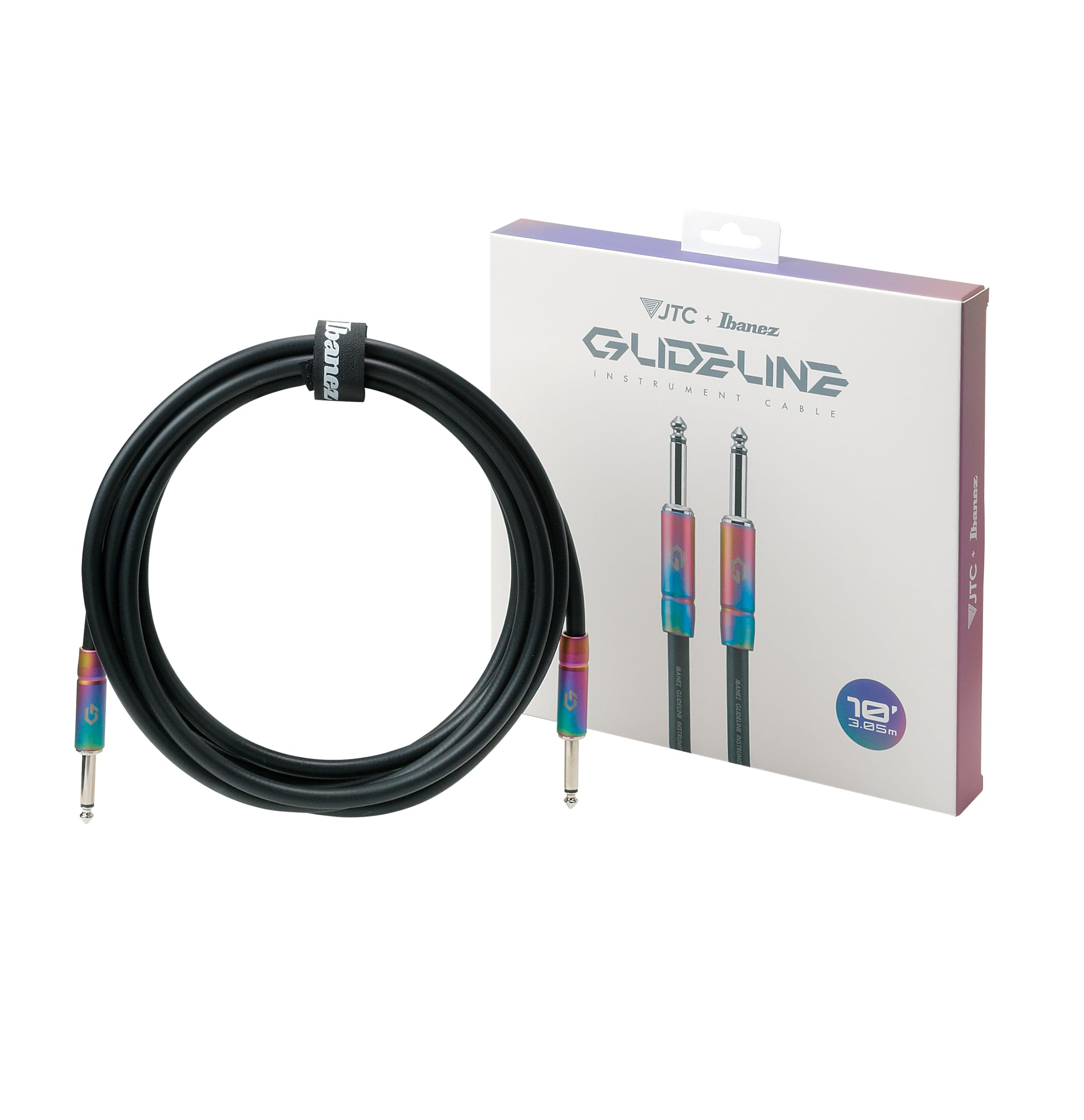 Ibanez GLIDELINE Serie Instrumentenkabel 3,05m 2 gerade Stecker, schwarz