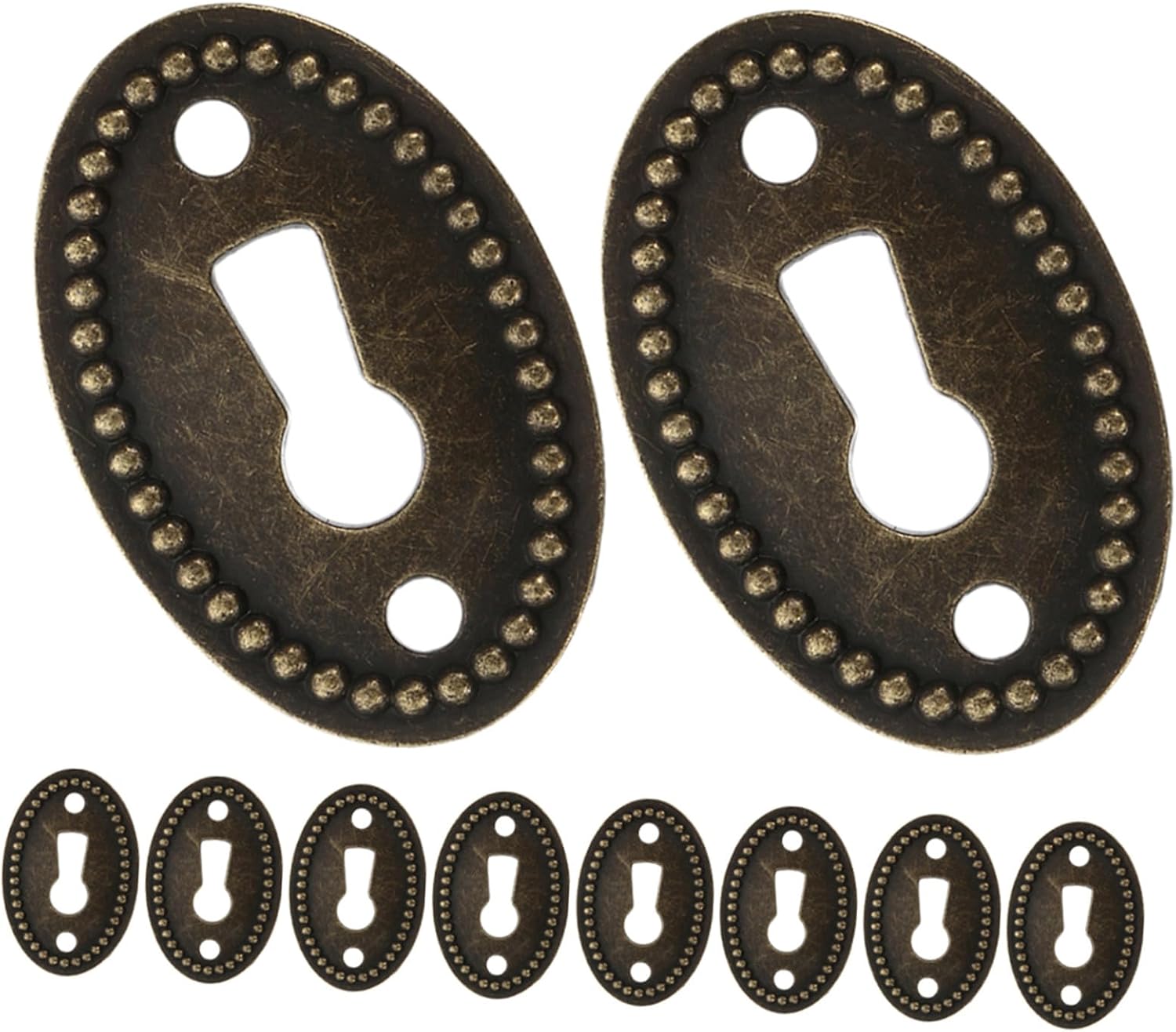 Artibetter 10pcs Oval Keyhole Cover Plates Vintage Drawer Supplies Keyhole Insert for Dresser Furniture Door Hole Cover Hardware Decor 35x23mm