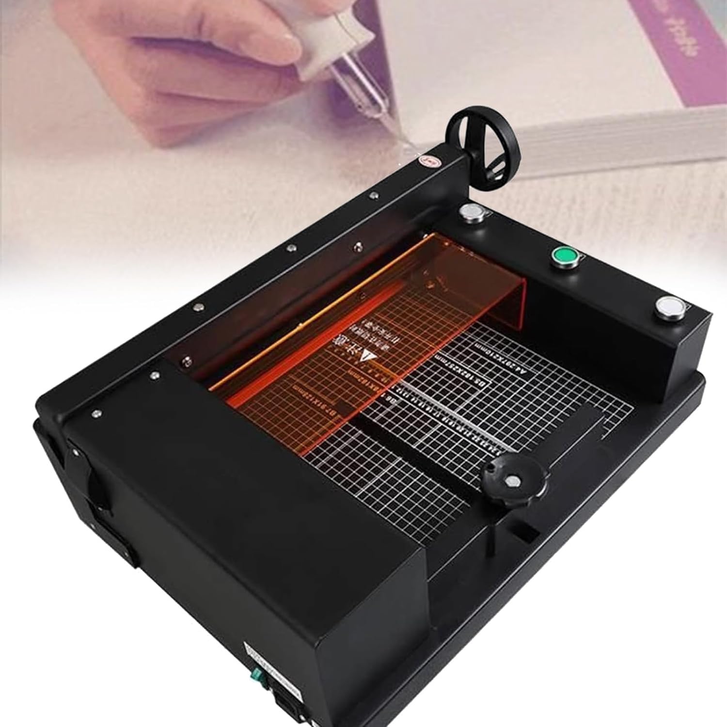 YXFAZPP Small paper cutter Heavy Duty Automatic Electric Paper Cutter With Grid Lines Cutting Thickness 40mm Industrial Paper Cutter Suitable For Cutting Cardstock Cardstock