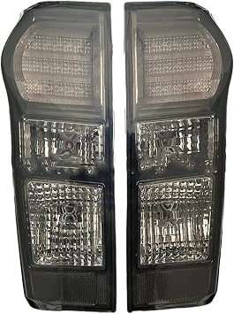 Car Rear LED Tail Light Assembly Compatible With Isuzu DMax D-Max 2012-2016 2017 2018 2019 With Wire Harness Bulbs 8961253983 898125393Smoked-Pair