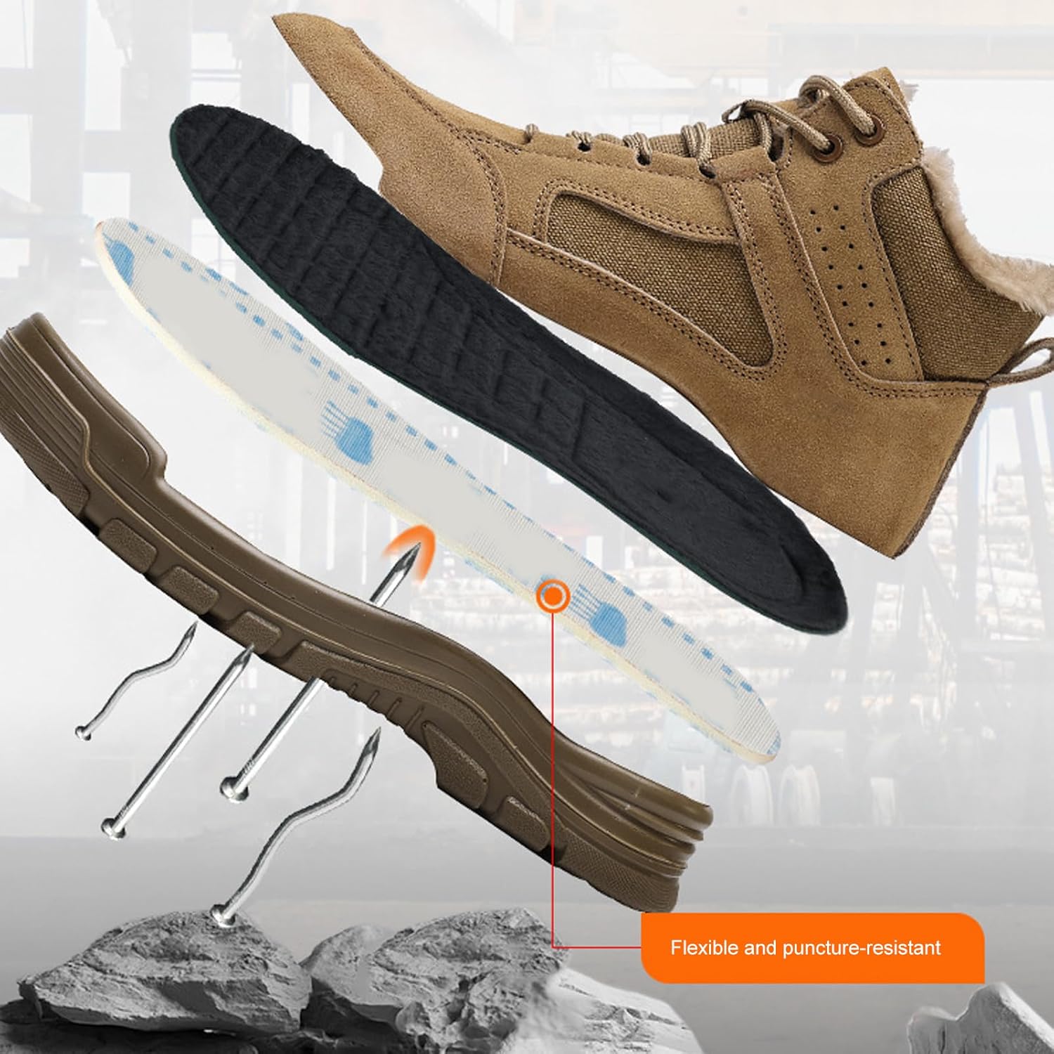 [イルスク] Puncture Resistant Boot with Composite Toe Shock Absorbing