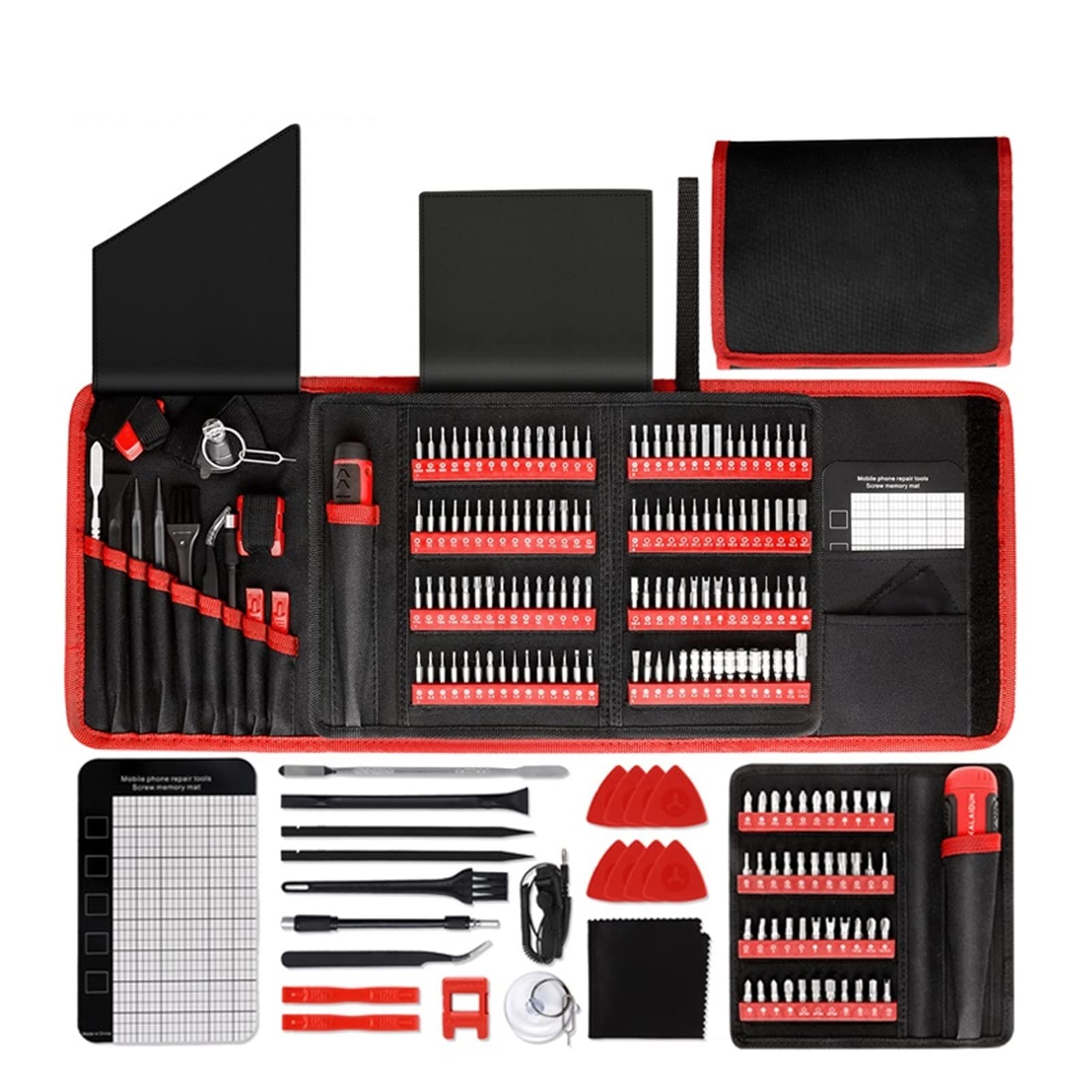 Generic 190 szt. Zestaw wkrętaków precyzyjnych Uchwyt magnetyczny Zestaw wkrętaków krzyżakowych Laptop Narzędzie do naprawy telefonu(190Pcs Red)