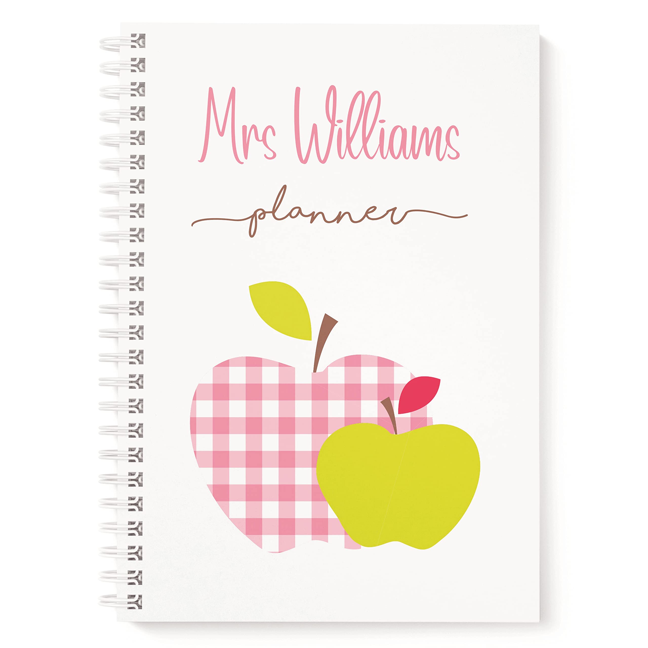 Personalised Weekly Planner Apples, Teacher, Assistant, School Gift, Organiser, To Do List