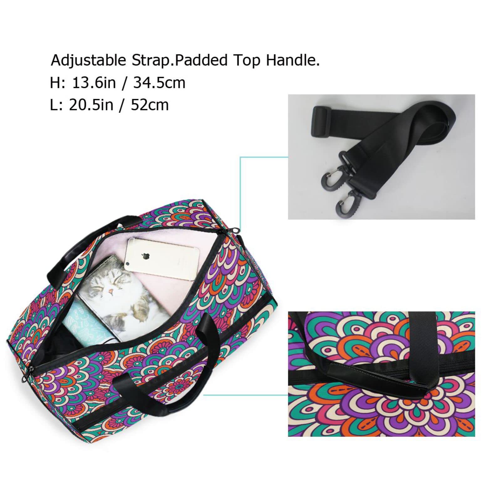 Florales Exquisites Kunstwerk Hell Sporttasche Badetasche mit Schuhfach Reisetaschen Handtasche für Reisen Frauen Mädchen Männer