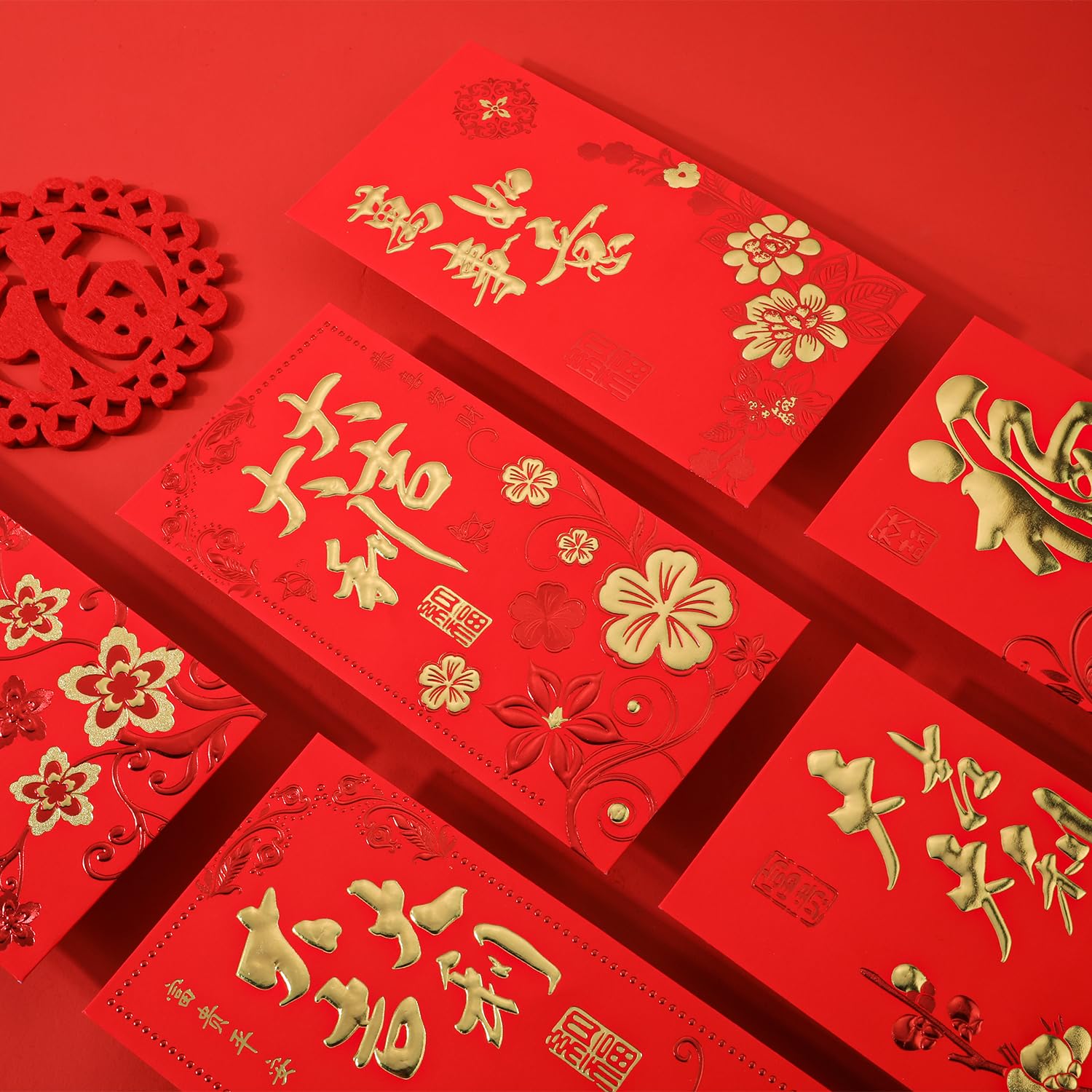 30 Rote Glücksumschläge Mit Drachen-Muster – 17x9 Cm, Für Chinesisches Neujahr, Geburtstag & Hochzeit
