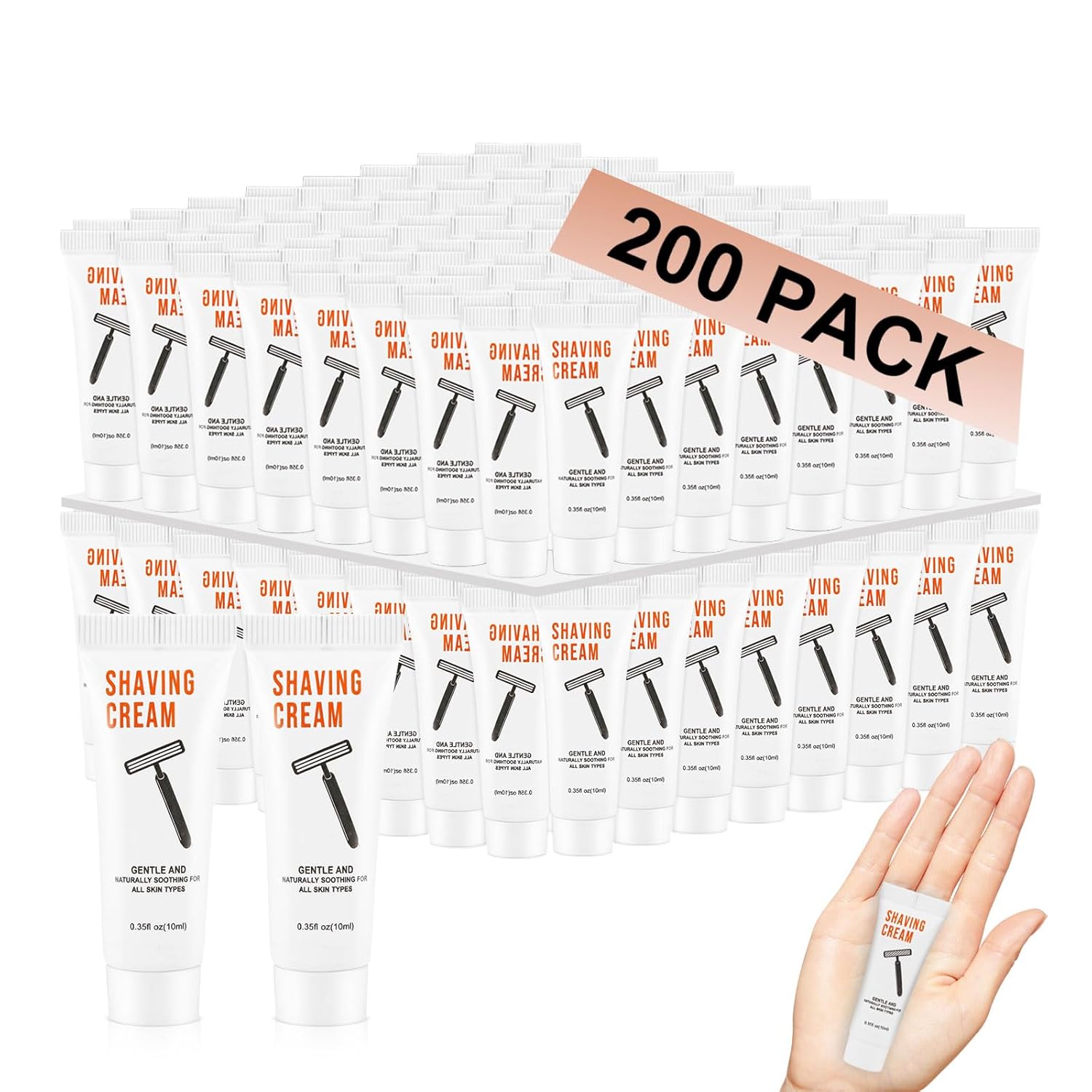 200 Shaving Cream Bulk Travel 10ml/0.35fl oz,Disposable Shaving Cream in Bulk Travel Shave Cream for Hotel Homeless,Jasmine