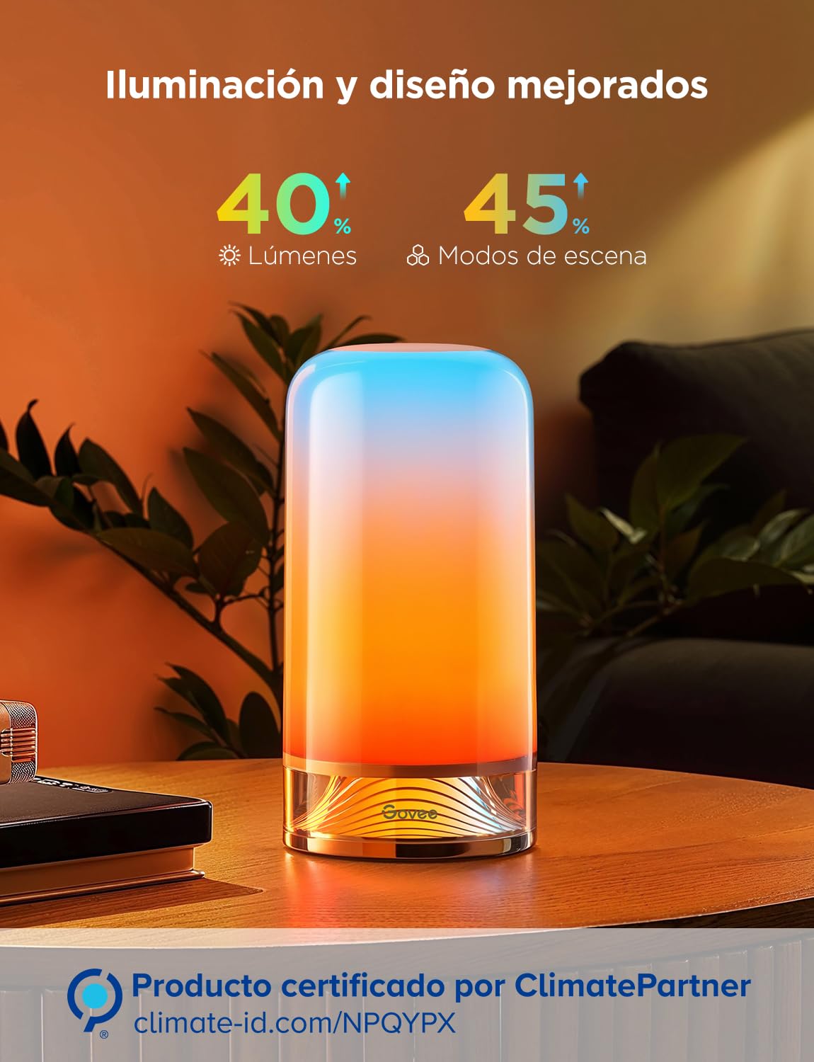 Govee Lamparas de Mesita de Noche Tactiles RGBICWW LED Regulable, 70+ Modos de Escena, 2700-6500k, Compatible con Alexa, Funciona con Matter, Función de Temporizador, para Salón y Dormitorio, Cableada