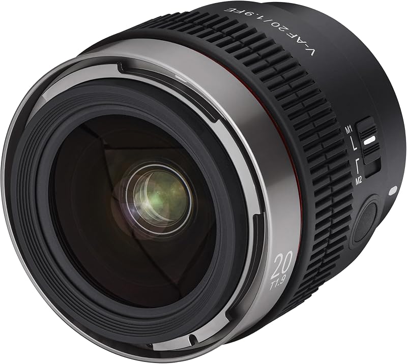 SYCAF20 V-AF 20 mm T1.9 Cine Enfoque automático Gran angular, Sony E | La lente de cine de enfoque manual ofrece un control de enfoque suave y una calidad de imagen cinematográfica para la producción de video profesional.