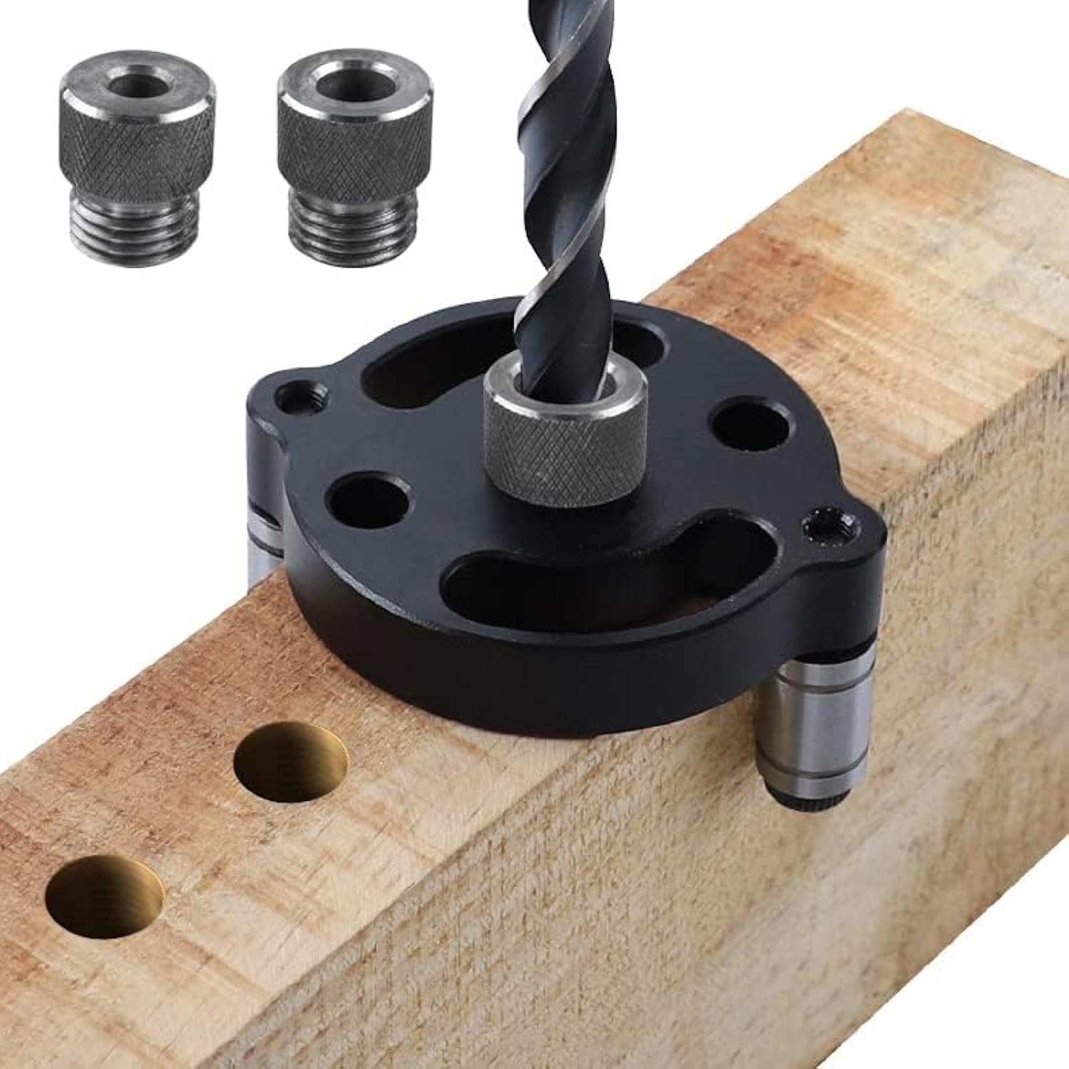 Azonee Self Centering Doweling Jig, Punch Locator Dowel Jig Kit Handheld Drill Guide for Straight Holes Wood Panel Hole Puncher for Woodworking Joinery 6mm 8mm 10mm Woodworking Joints Tool