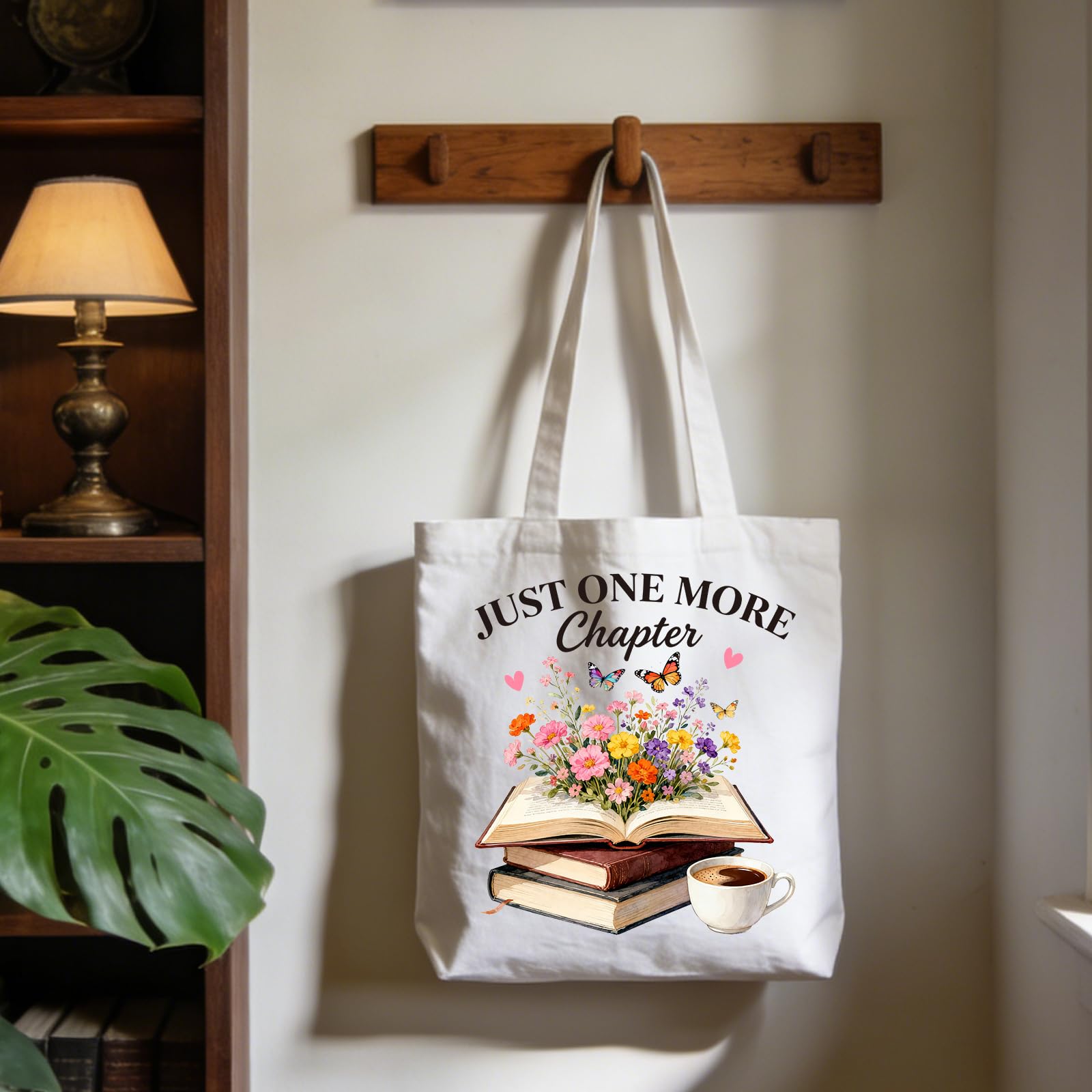 ANATTASOUL Borsa in cotone personalizzabile, con motivo a libro, in tela, regalo per donna, fidanzata, mamma, sorelle, moglie, compleanno, festa della mamma, con cremallera, 38 x 40 cm