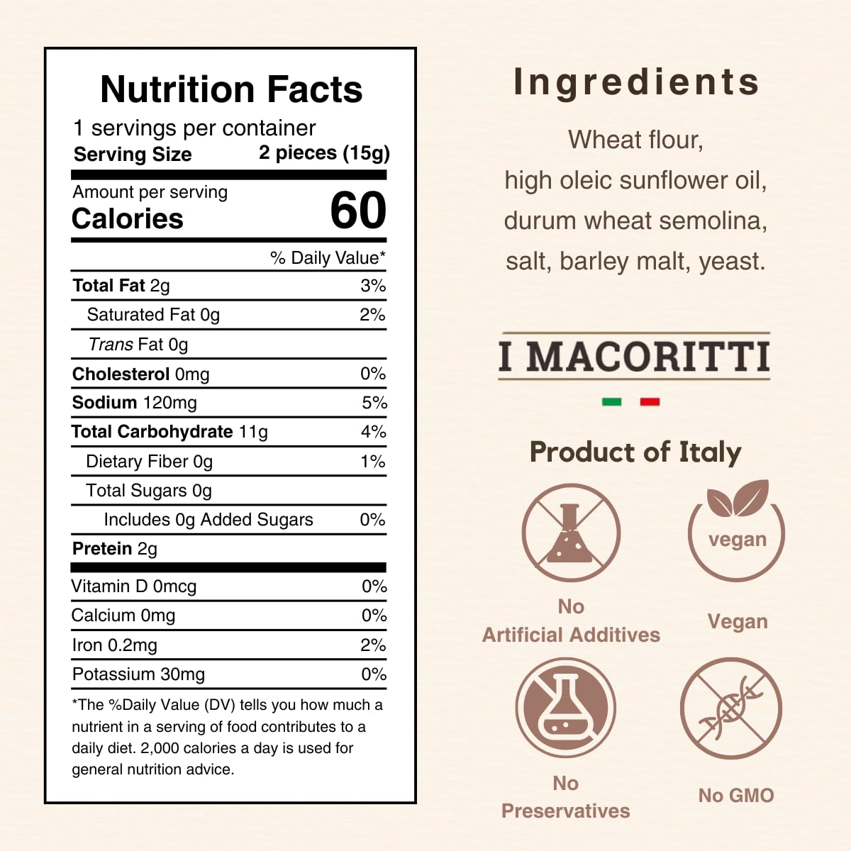 I Macoritti MAXI Breadsticks | Dip & Bread Sticks Snacks - Authentic Italian bread Snack, Grab-and-Go Convenience, Oven-Baked, Non-GMO, Preserve Free, Zero Sugar, Made in Italy - 0.49 oz, Pack of 50