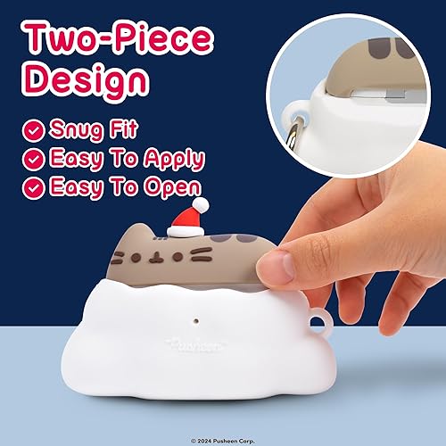 Miniatura 5 de iFace Pusheen The Cat Compatible con AirPods Pro y Pro 2 Funda de figura navideña  Bonita funda protectora de silicona clip de mosquetón incluido
