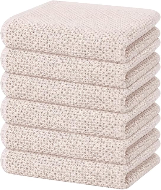 Moosfor Ścierki do naczyń, 100% bawełna, zestaw 6 sztuk, 32 x 72 cm, miękkie ręczniki do naczyń, chłonne ręczniki kuchenne, grube ściereczki do naczyń, ściereczki do mycia naczyń, do