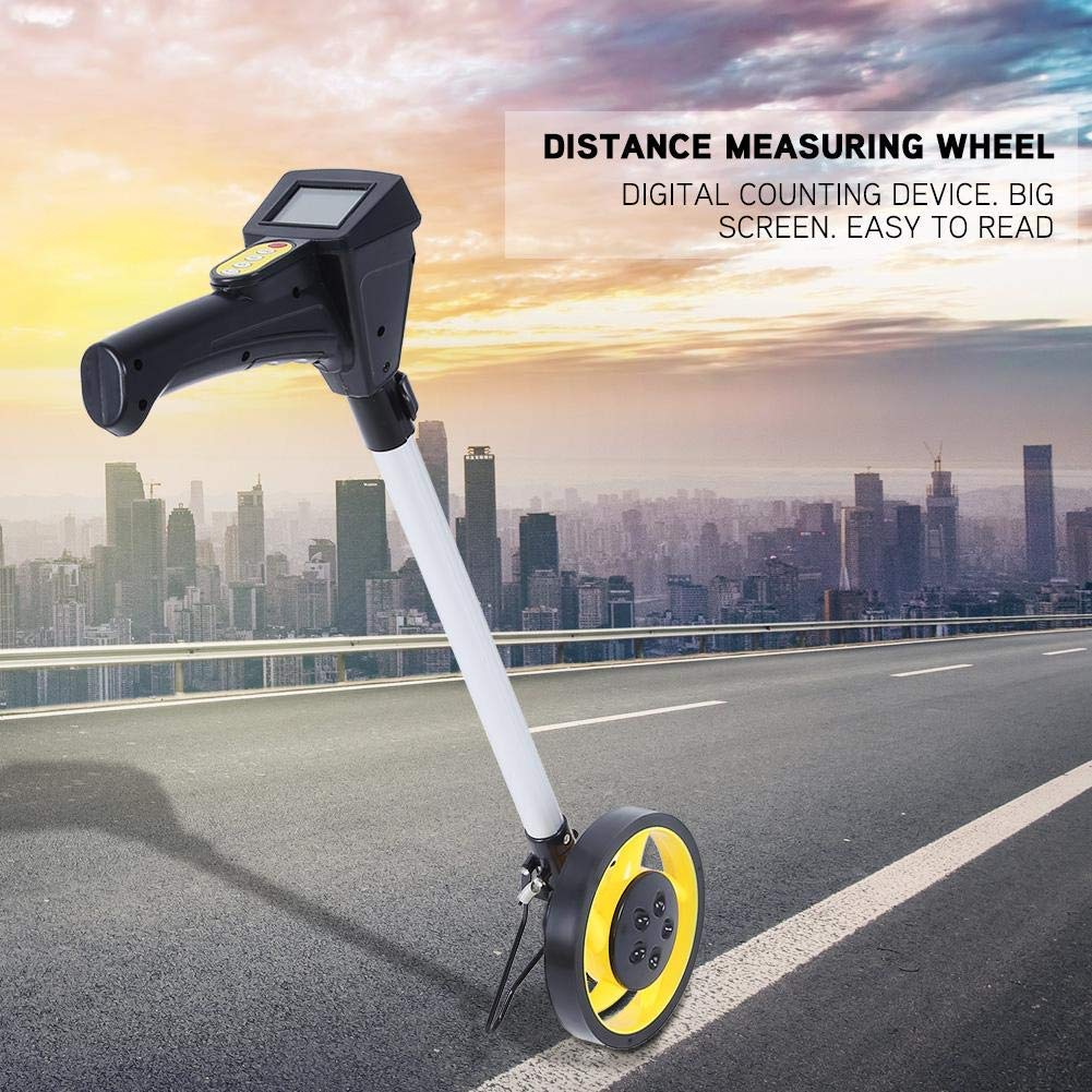 Rueda de medición medidor de contornos digital para manos portátil plegable con odómetro de alta precisión (0-99999,9 m)
