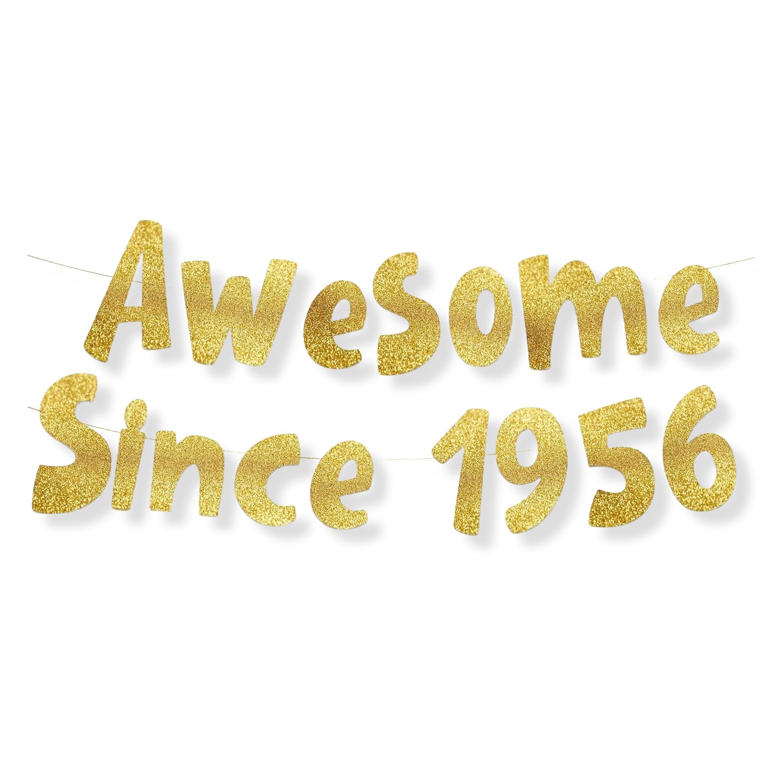 Livzikaroa Awesome Since 1956 Gold Banner 70th Birthday Decorations Pre Strung Birthday Banner for Anniversary Party Home Celebration and Photo Backdrop