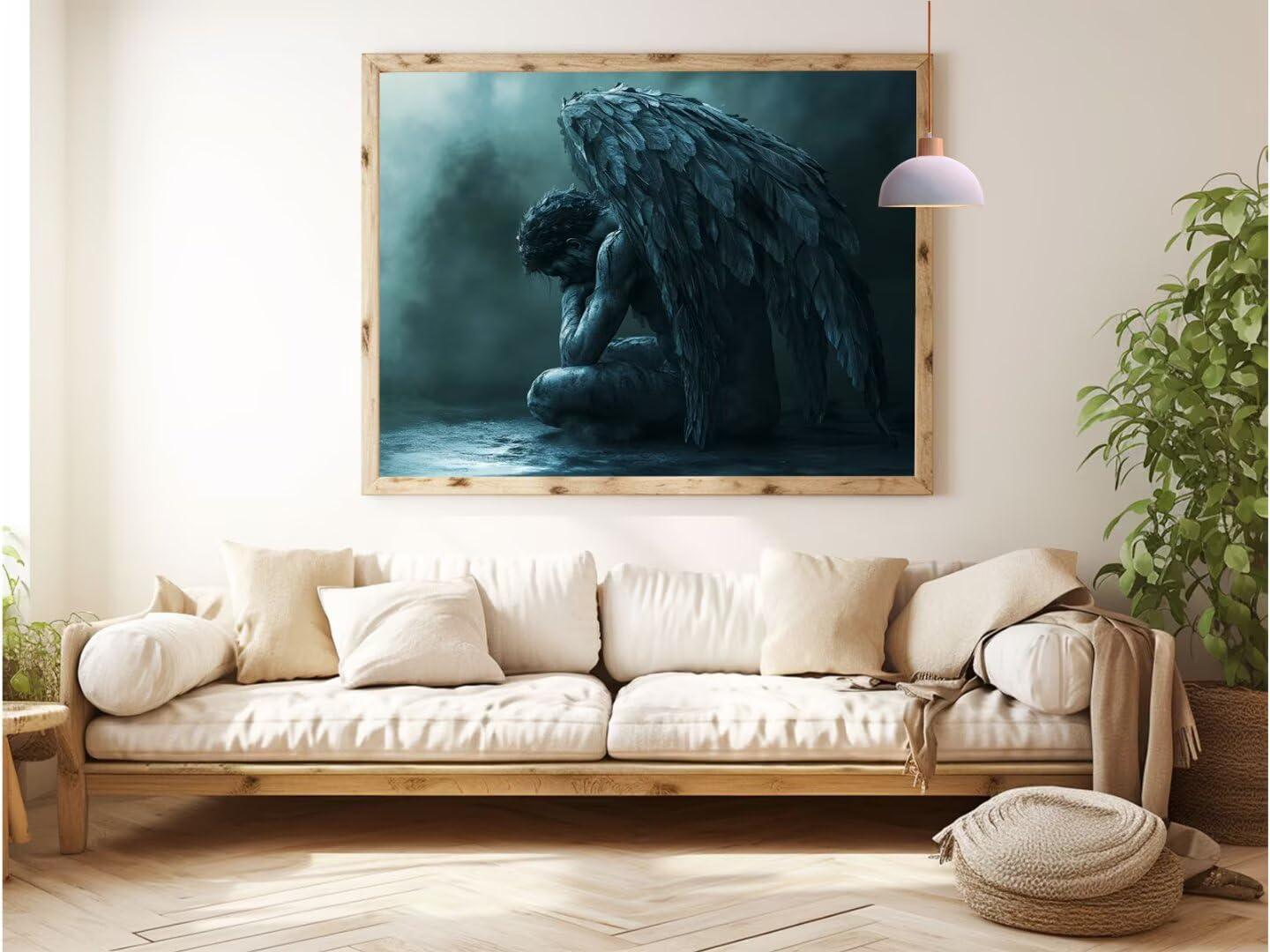 Malowanie według liczb, rzeźba dla dorosłych, skrzydła do malowania według liczb, z ramą, 70 x 90 cm, "zrób to sam", ręcznie malowany obraz olejny, dla początkujących, niegniotące się, zestaw na