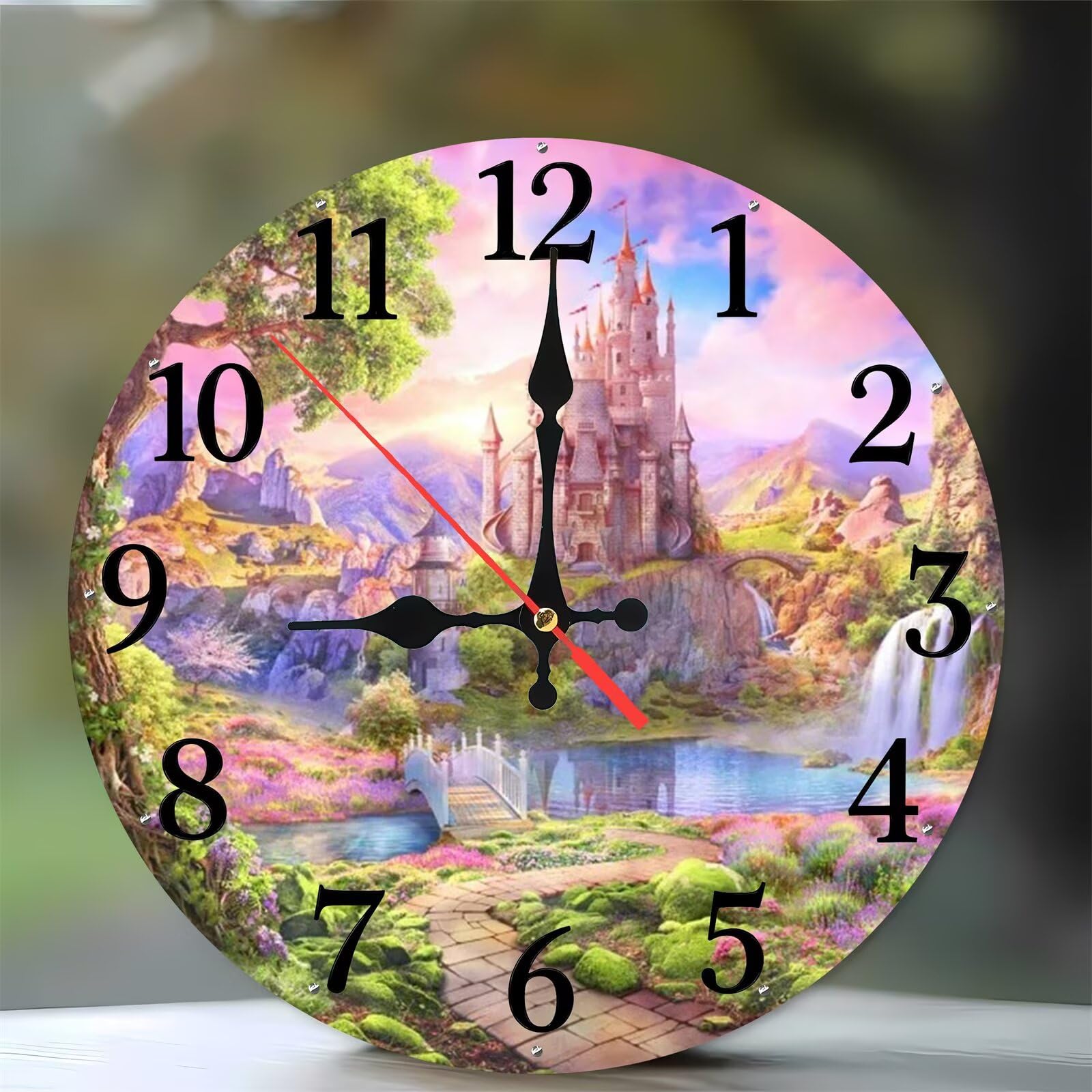 Horloge Murale 35 cm en Bois Castle River : Élégance Silencieuse pour Salon Chic