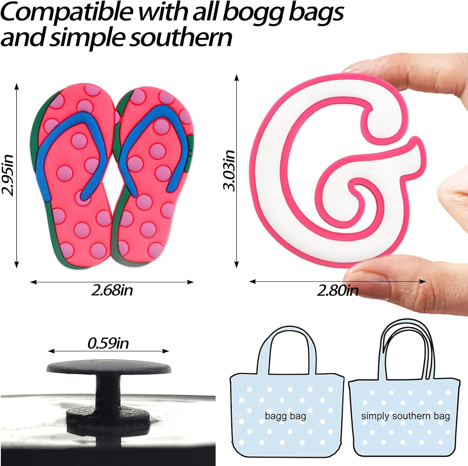 Condition photo showing New/Like New for Personalized Letter Charms for Bogg Bag, White Alphabet Lettering Accessories & Flip Flops Charm for Simply Beach Tote Bag, DIY Personalized Decorative Insert Charms for Women & Girls Handbag G