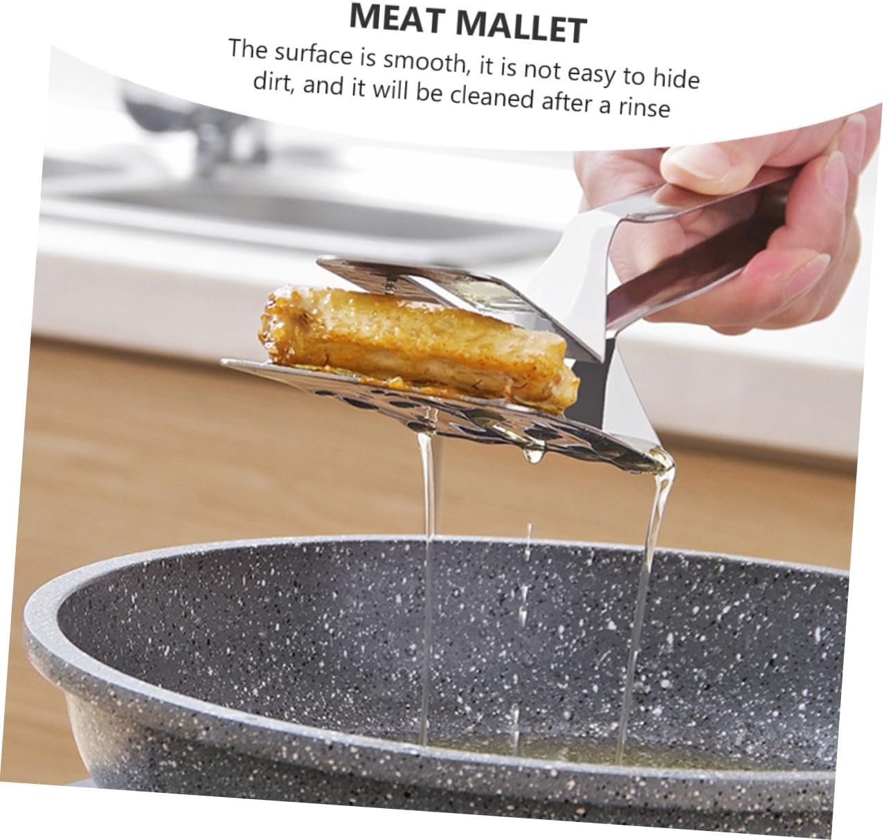 2pcs Stainless Steel Steak Shovel Meat Hammer Kitchen Tool Meat Mallet Tenderizing Tool